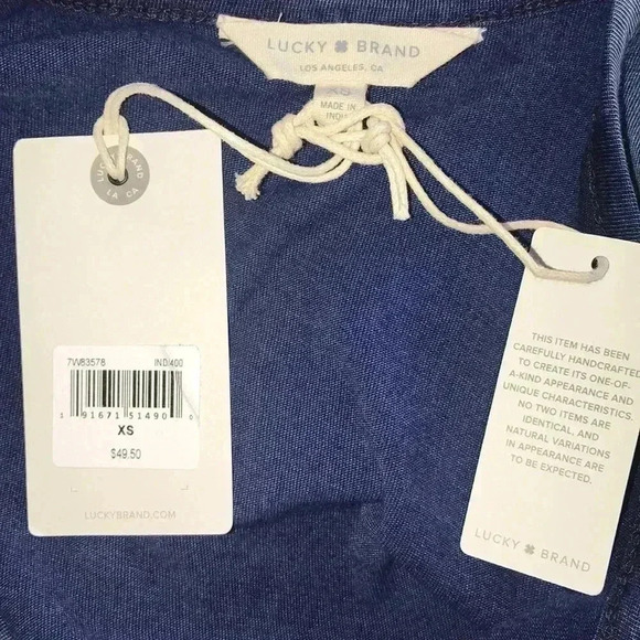 Lucky Brand Stars Denim Look NWT Tank Size XS—WB01 - Picture 5 of 6